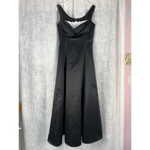 VTG Scott Jessica McClintock Formal Gown Dress 8 Black White Lace Prom Classic